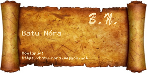 Batu Nóra névjegykártya
