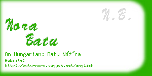 nora batu business card